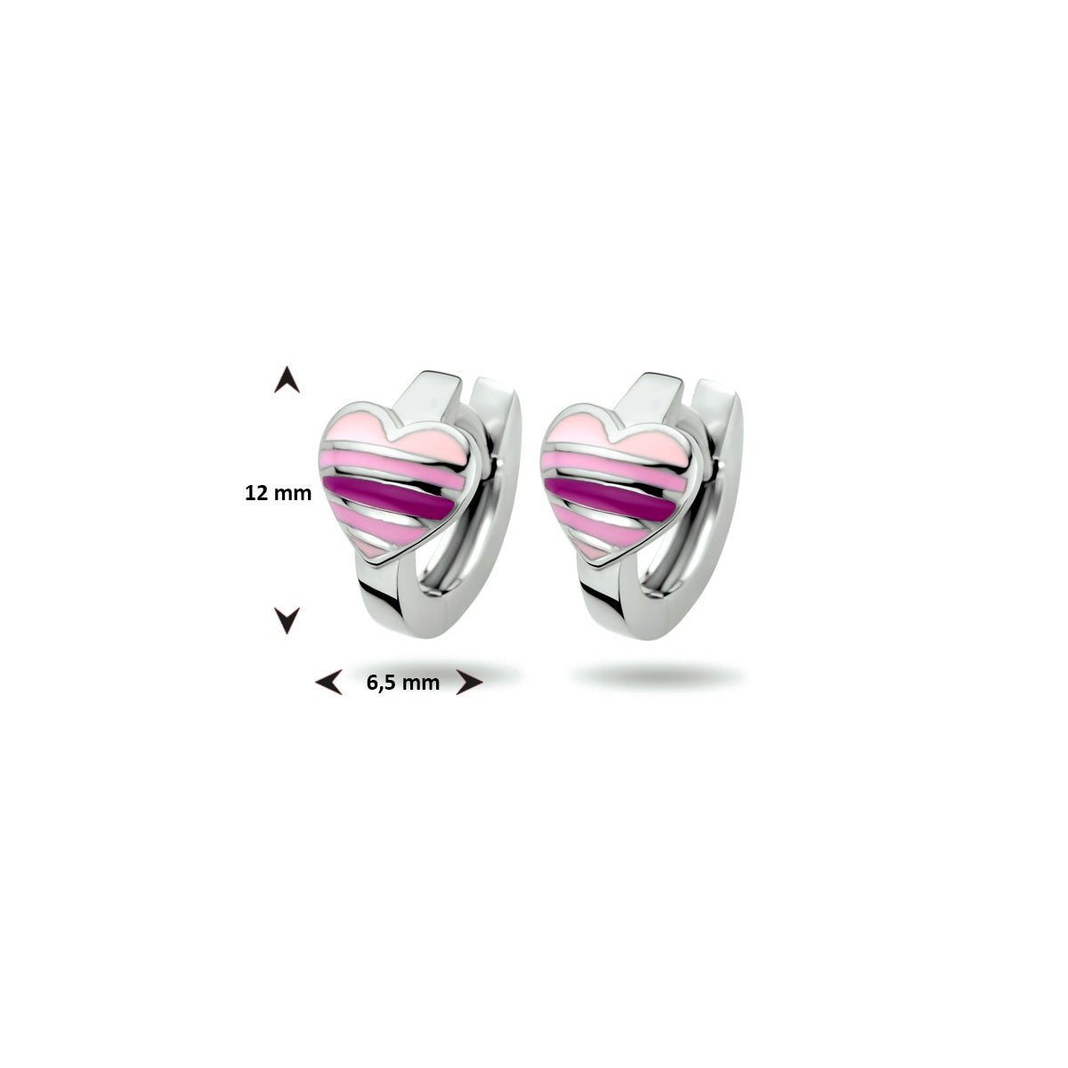 vDam Klapoorringen Hartje Zilver Gerhodineerd 1333717