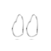 vDam Klapoorringen Hartjes 2 Mm Zilver Gerhodineerd 1339698