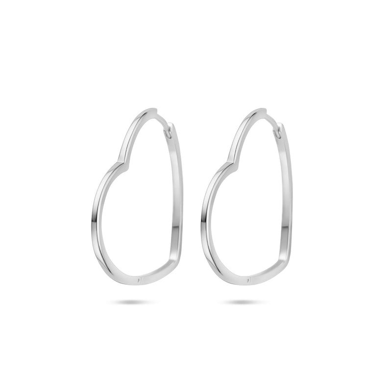 vDam Klapoorringen Hartjes 2 Mm Zilver Gerhodineerd 1339698