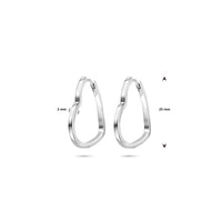 vDam Klapoorringen Hartjes 2 Mm Zilver Gerhodineerd 1340515