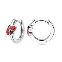 vDam Klapoorringen Lieveheersbeestje Emaille Zilver Gerhodineerd 1339080