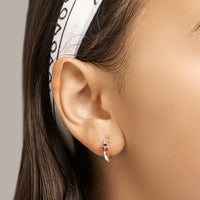 vDam Klapoorringen Lieveheersbeestje Zilver Wit 1001646