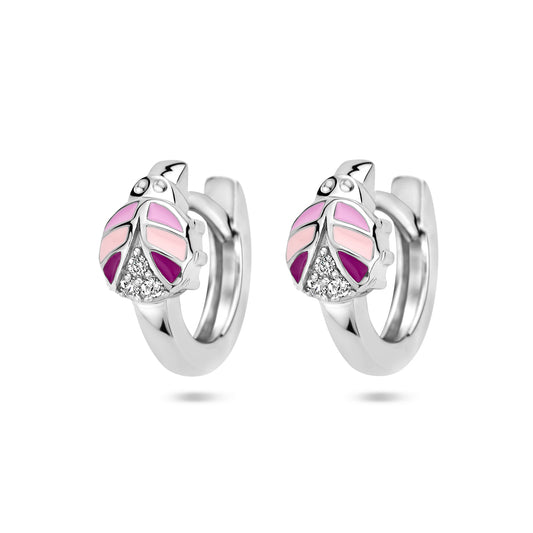 vDam Klapoorringen Lieveheersbeestje Zirkonia Zilver Gerhodineerd 1336977