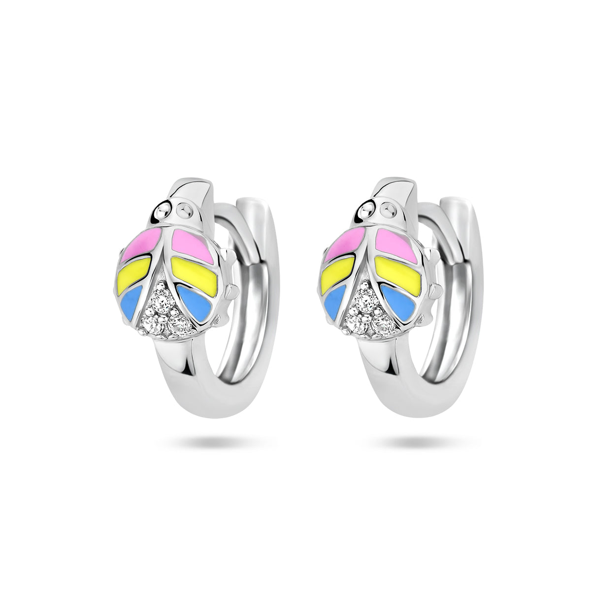 vDam Klapoorringen Lieveheersbeestje Zirkonia Zilver Gerhodineerd 1336980