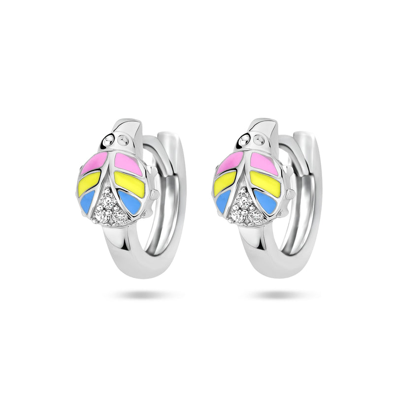 vDam Klapoorringen Lieveheersbeestje Zirkonia Zilver Gerhodineerd 1336980