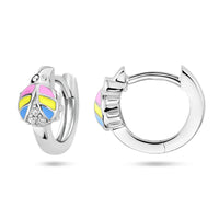 vDam Klapoorringen Lieveheersbeestje Zirkonia Zilver Gerhodineerd 1336980