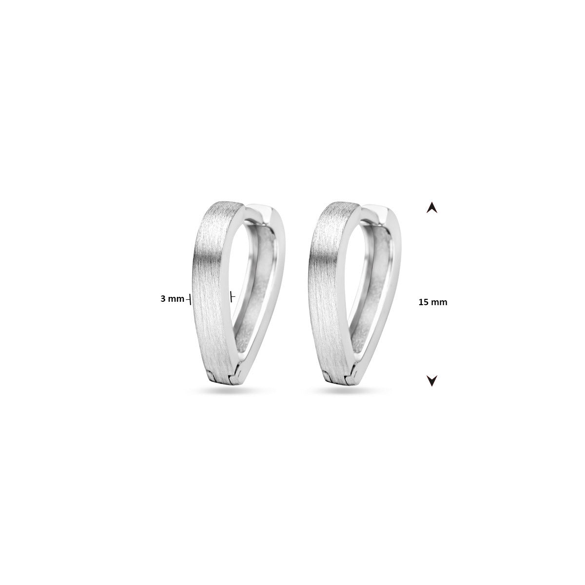 vDam Klapoorringen Mat 15 Mm Zilver Gerhodineerd 1340031