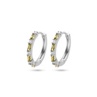 vDam Klapoorringen Olijfgroen En Wit Zirkonia Zilver Gerhodineerd 1336316