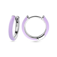 vDam Klapoorringen Paars Emaille Zilver Gerhodineerd 1338680