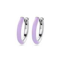 vDam Klapoorringen Paars Emaille Zilver Gerhodineerd 1338680