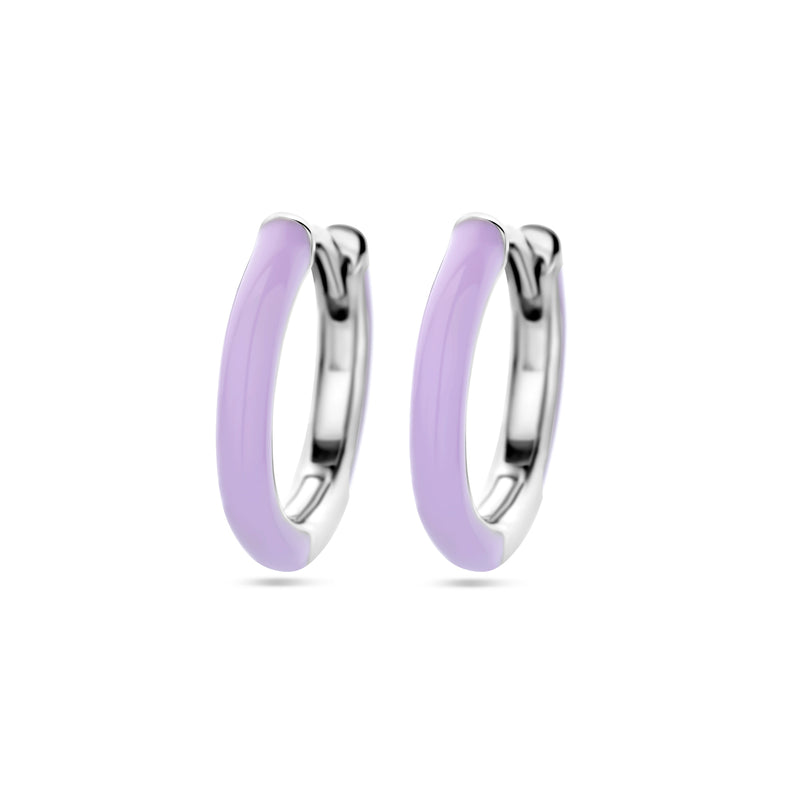 vDam Klapoorringen Paars Emaille Zilver Gerhodineerd 1338680