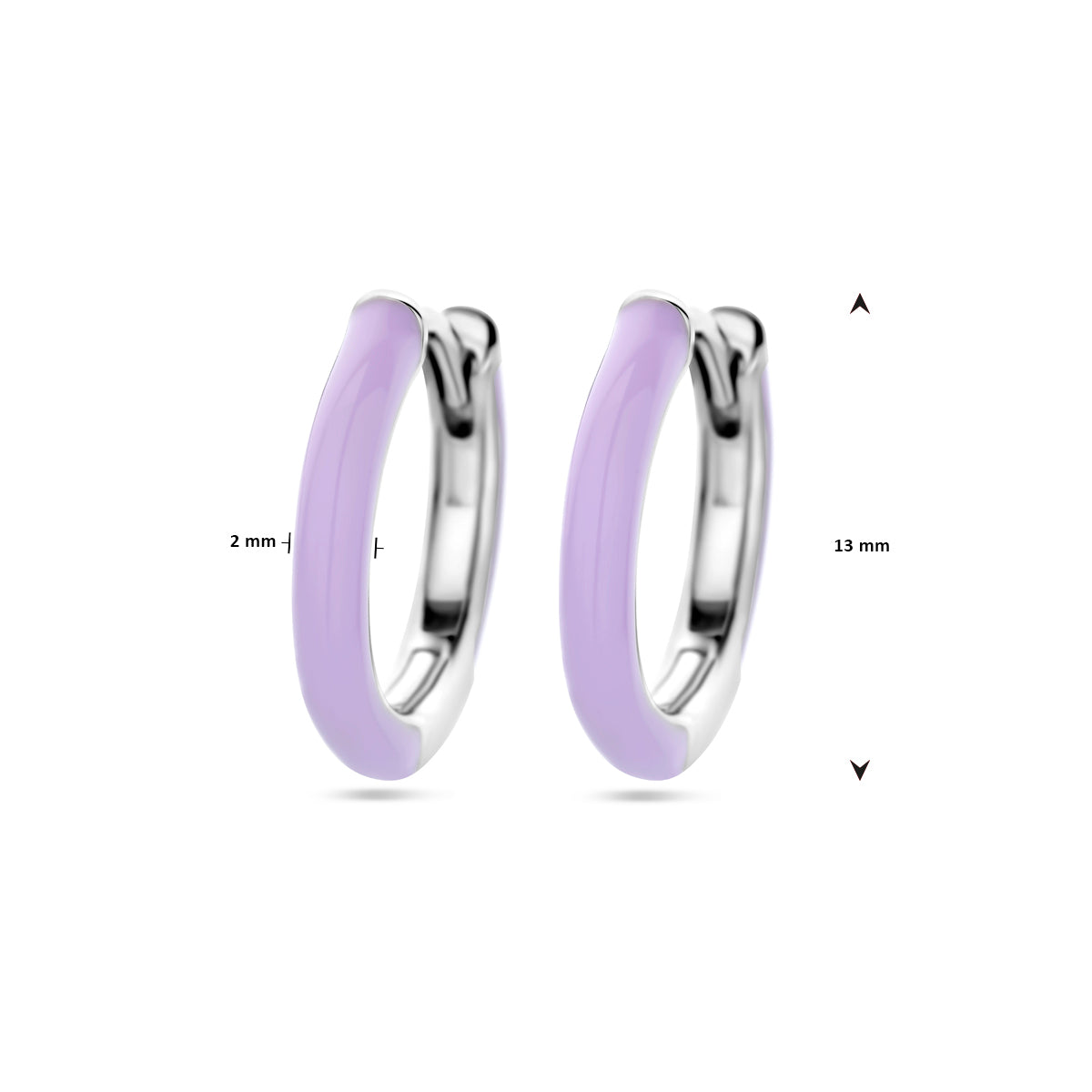 vDam Klapoorringen Paars Emaille Zilver Gerhodineerd 1338680