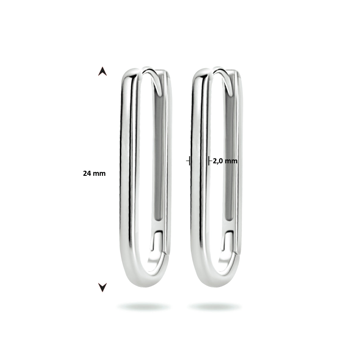 vDam Klapoorringen Paperclip Zilver Gerhodineerd 1334219