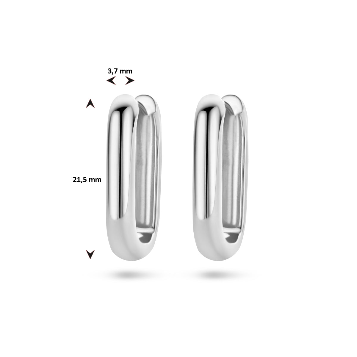 vDam Klapoorringen Paperclip Zilver Gerhodineerd 1334795