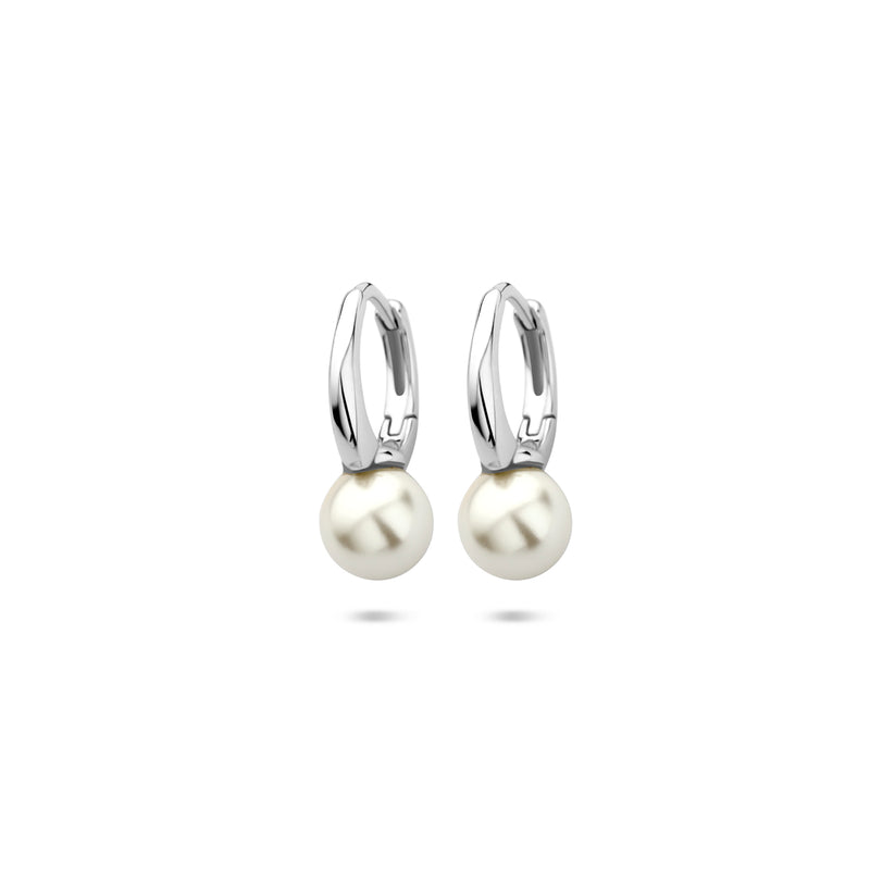 vDam Klapoorringen Parel 15 Mm Zilver Gerhodineerd 1341127