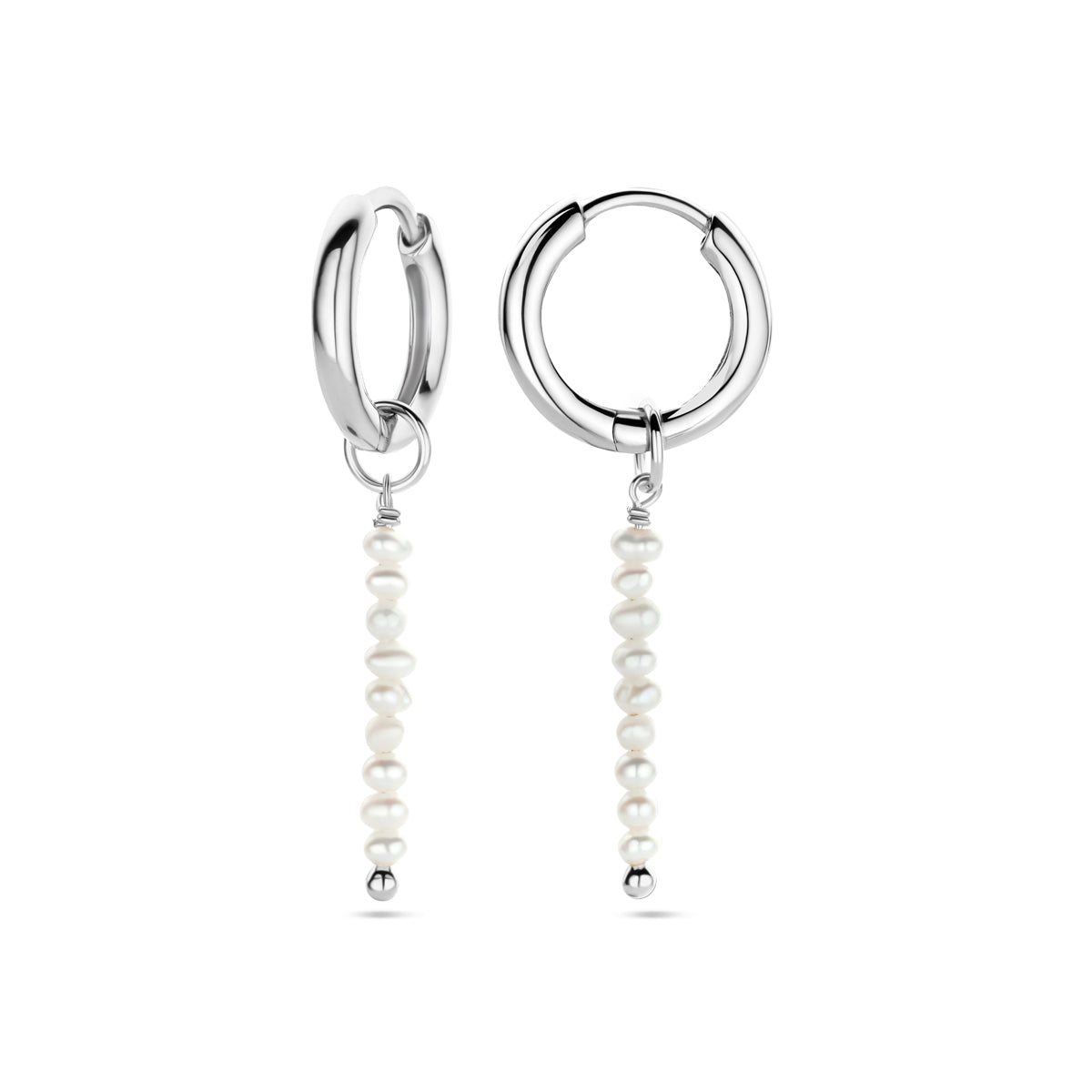 vDam Klapoorringen Parel 23 Mm Zilver Gerhodineerd 1340528