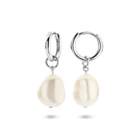 vDam Klapoorringen Parel 25 Mm Zilver Gerhodineerd 1340989