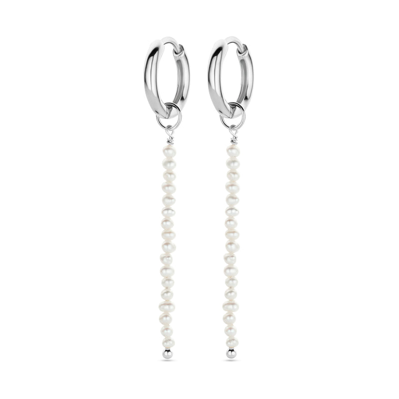 vDam Klapoorringen Parel 38 Mm Zilver Gerhodineerd 1340529