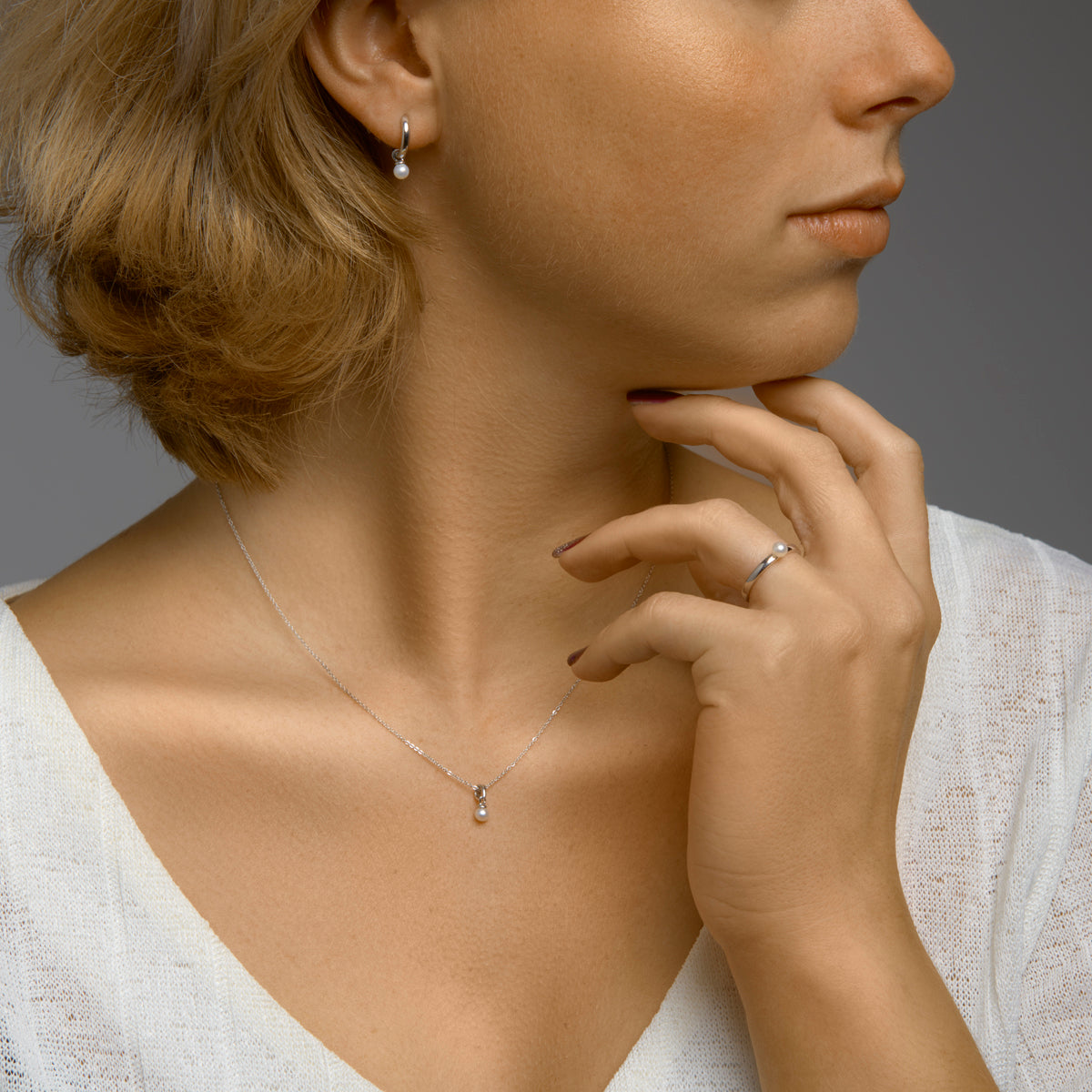 vDam Klapoorringen Parel Zilver Gerhodineerd 1333342