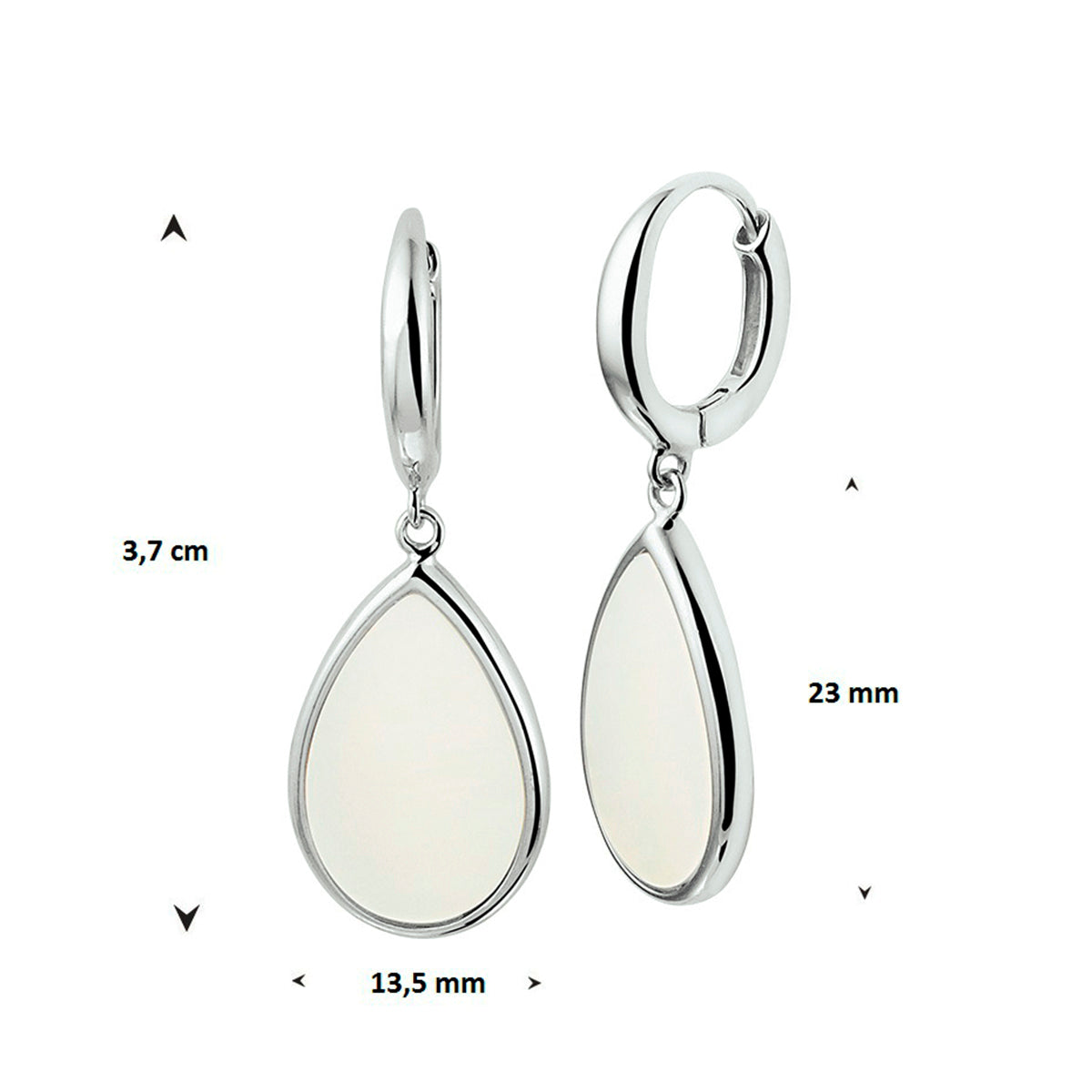 vDam Klapoorringen Parelmoer Zilver Gerhodineerd 1326658