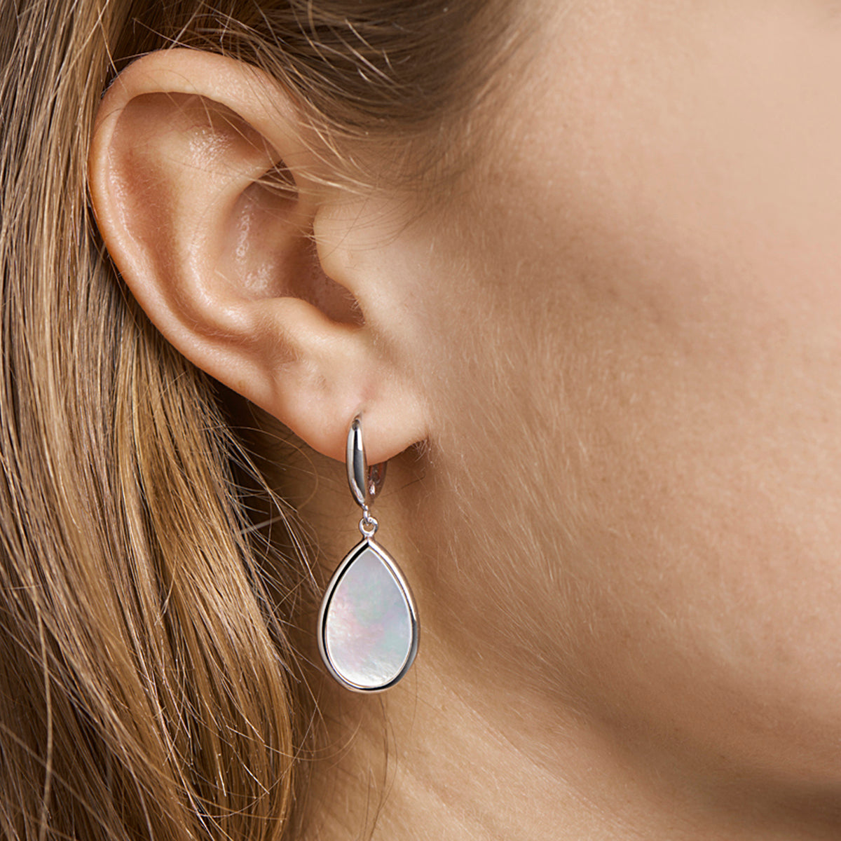 vDam Klapoorringen Parelmoer Zilver Gerhodineerd 1326658