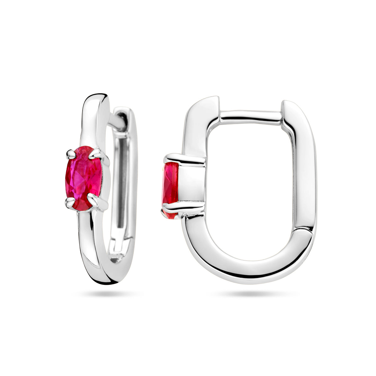 vDam Klapoorringen Rood Zirkonia Zilver Gerhodineerd 1337785