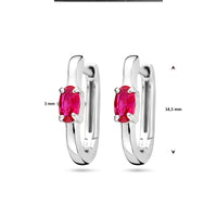 vDam Klapoorringen Rood Zirkonia Zilver Gerhodineerd 1337785