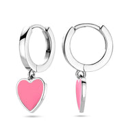 vDam Klapoorringen Roze Emaille Zilver Gerhodineerd 1338672