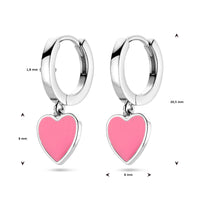 vDam Klapoorringen Roze Emaille Zilver Gerhodineerd 1338672