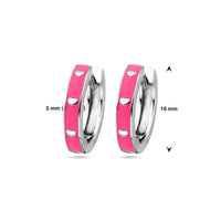 vDam Klapoorringen Roze Emaille Zilver Gerhodineerd 1339016