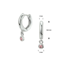 vDam Klapoorringen Roze Zirkonia Zilver Gerhodineerd 1327063