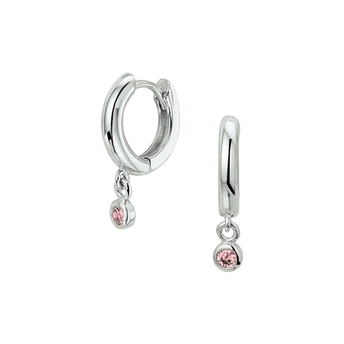 vDam Klapoorringen Roze Zirkonia Zilver Gerhodineerd 1327063