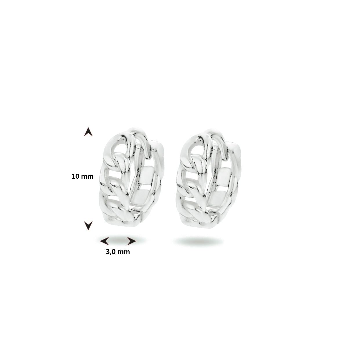 vDam Klapoorringen Schakel Zilver Gerhodineerd 1333728
