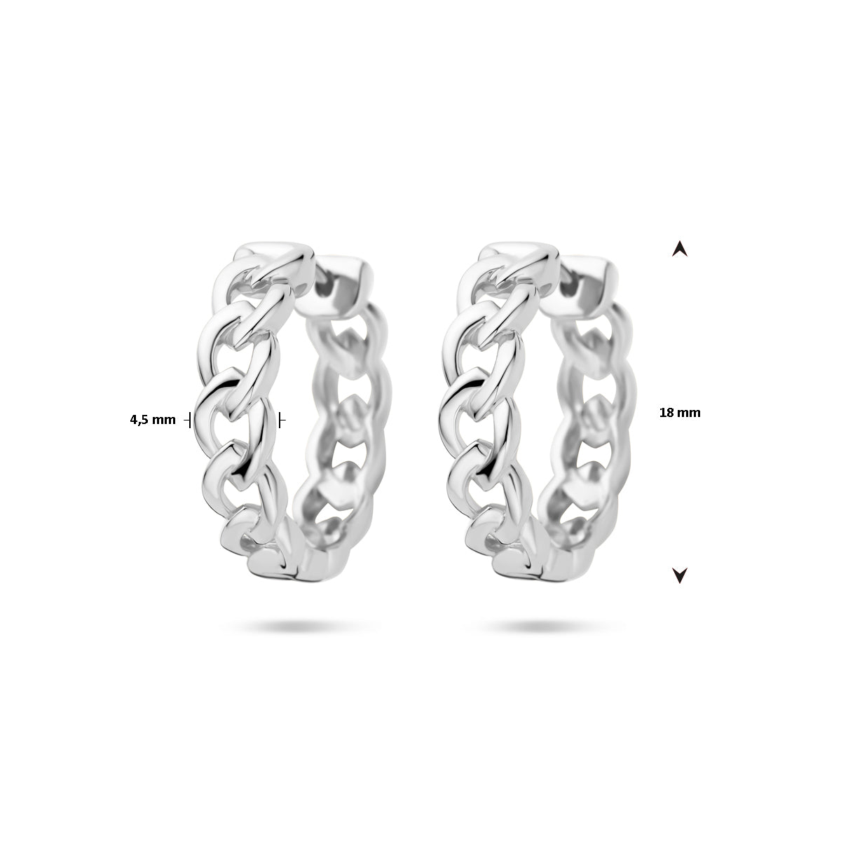 vDam Klapoorringen Schakelmotief 18mm Zilver Gerhodineerd 1339598