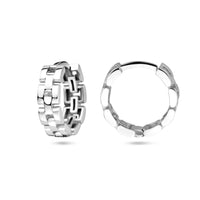 vDam Klapoorringen Schakelmotief Zilver Gerhodineerd 1336626