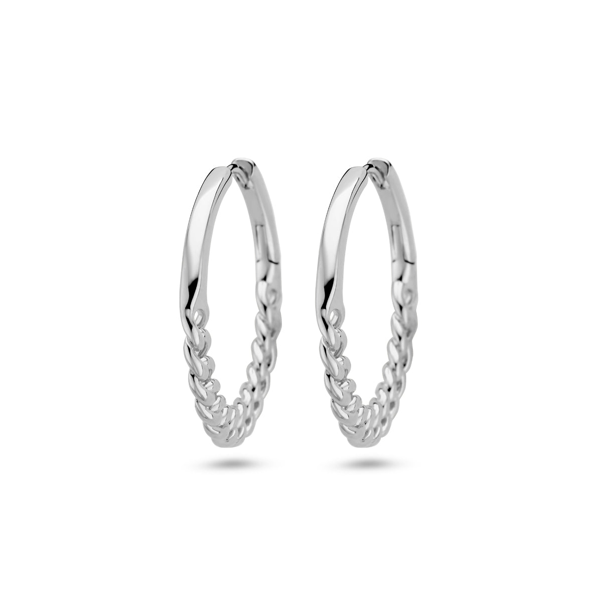 vDam Klapoorringen Schakelmotief Zilver Gerhodineerd 1337633