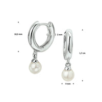 vDam Klapoorringen Synth Parel Zilver Gerhodineerd 1326864