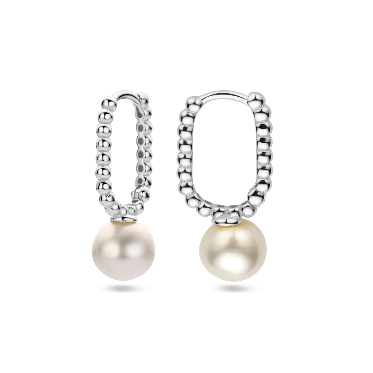 vDam Klapoorringen Synth Parel Zilver Gerhodineerd 1338456