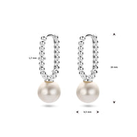 vDam Klapoorringen Synth Parel Zilver Gerhodineerd 1338456