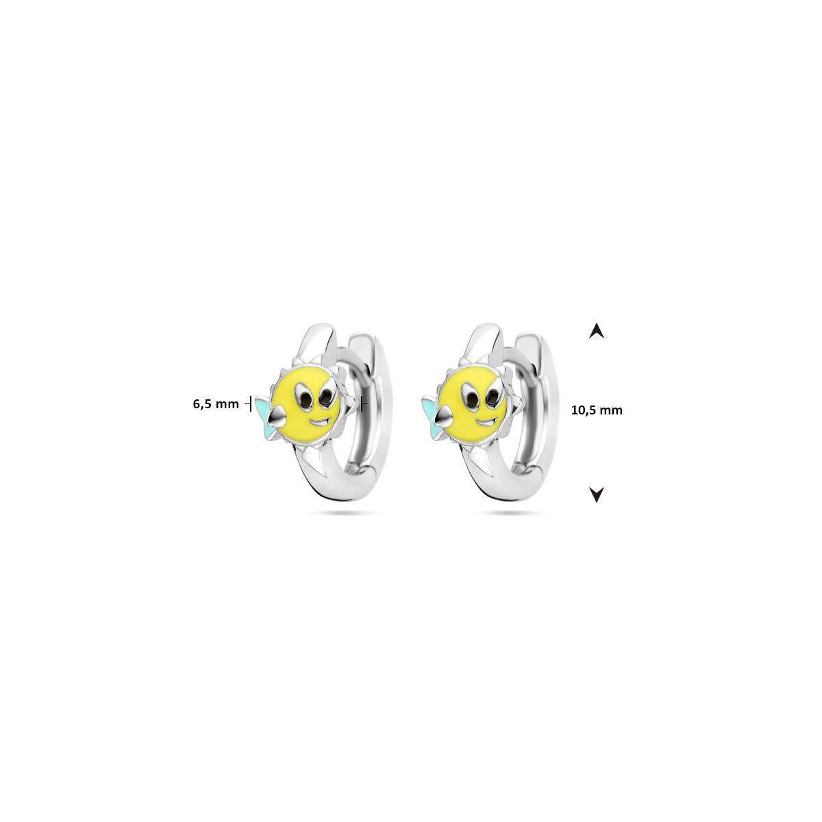 vDam Klapoorringen Vis 10,5 Mm Zilver Gerhodineerd 1339907