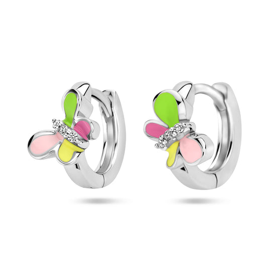 vDam Klapoorringen Vlinder Zirkonia Zilver Gerhodineerd 1340425