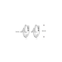 vDam Klapoorringen Zirkonia 10,5 Mm Zilver Gerhodineerd 1339693