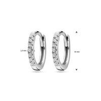 vDam Klapoorringen Zirkonia 10 Mm Zilver Gerhodineerd 1328397