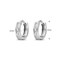 vDam Klapoorringen Zirkonia 10 Mm Zilver Gerhodineerd 1338991