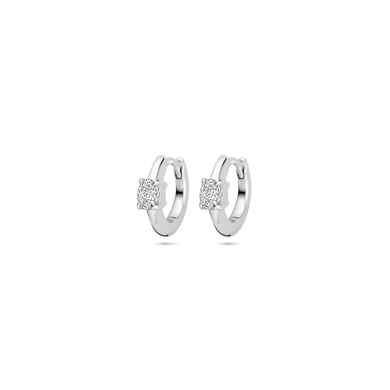 vDam Klapoorringen Zirkonia 10 Mm Zilver Gerhodineerd 1339722