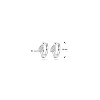 vDam Klapoorringen Zirkonia 10 Mm Zilver Gerhodineerd 1339723