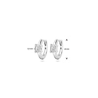 vDam Klapoorringen Zirkonia 10 Mm Zilver Gerhodineerd 1339724