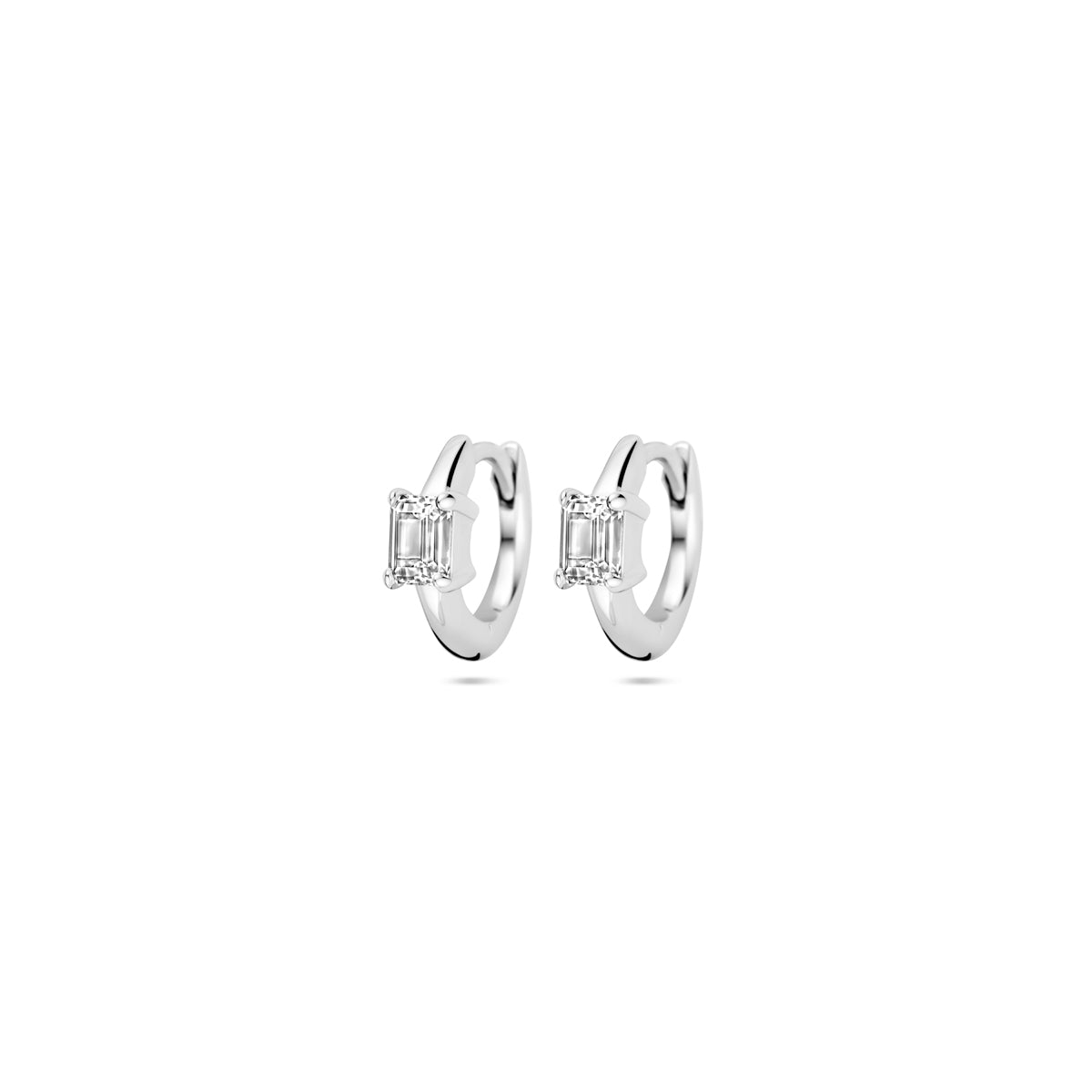 vDam Klapoorringen Zirkonia 10 Mm Zilver Gerhodineerd 1339724