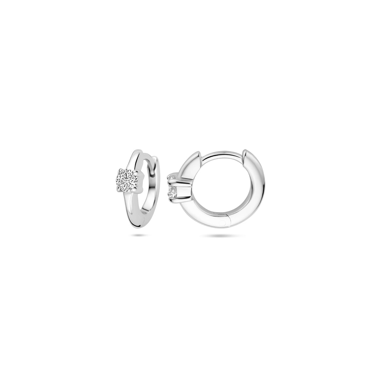 vDam Klapoorringen Zirkonia 10 Mm Zilver Gerhodineerd 1339726