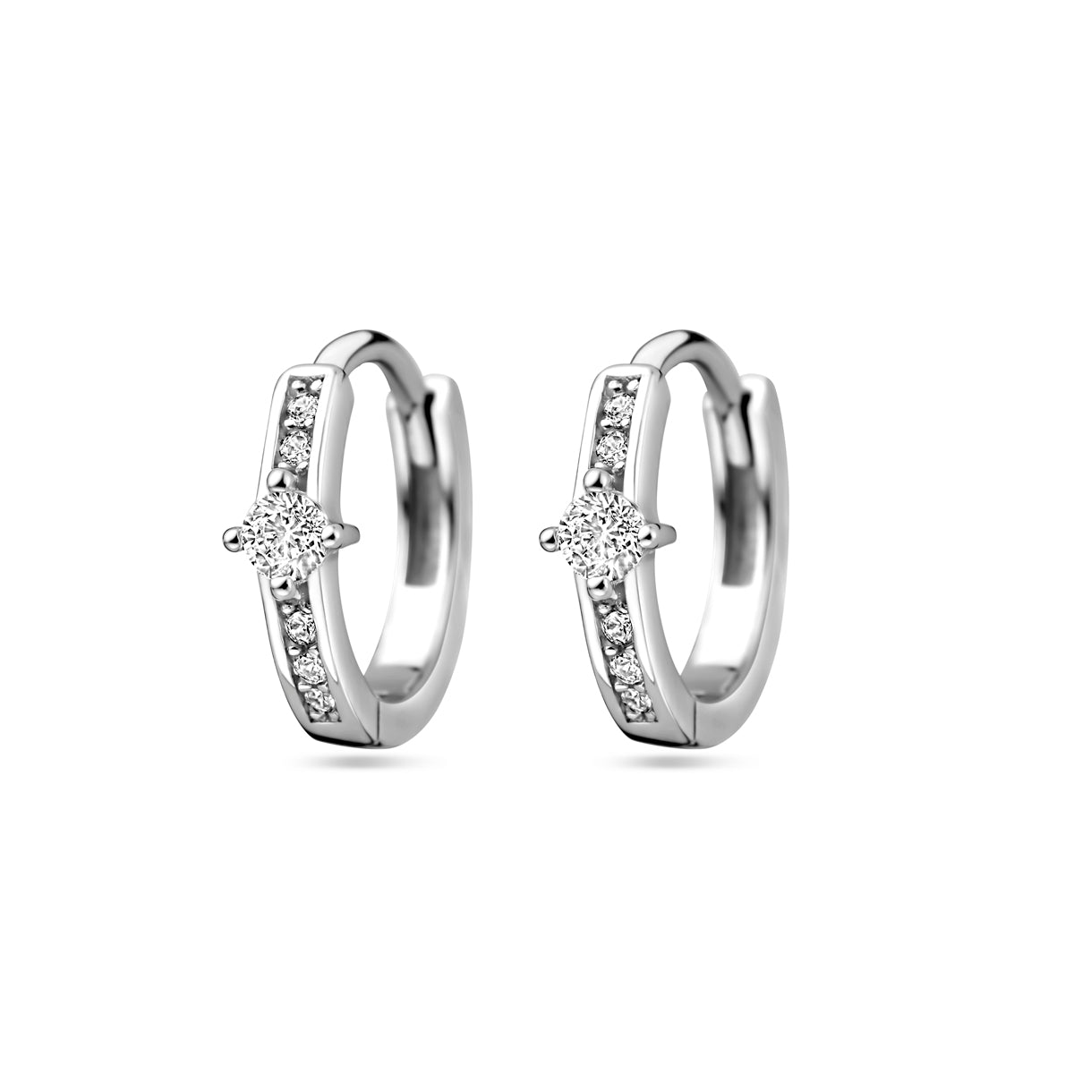 vDam Klapoorringen Zirkonia 11,3 Mm Zilver Gerhodineerd 1328900